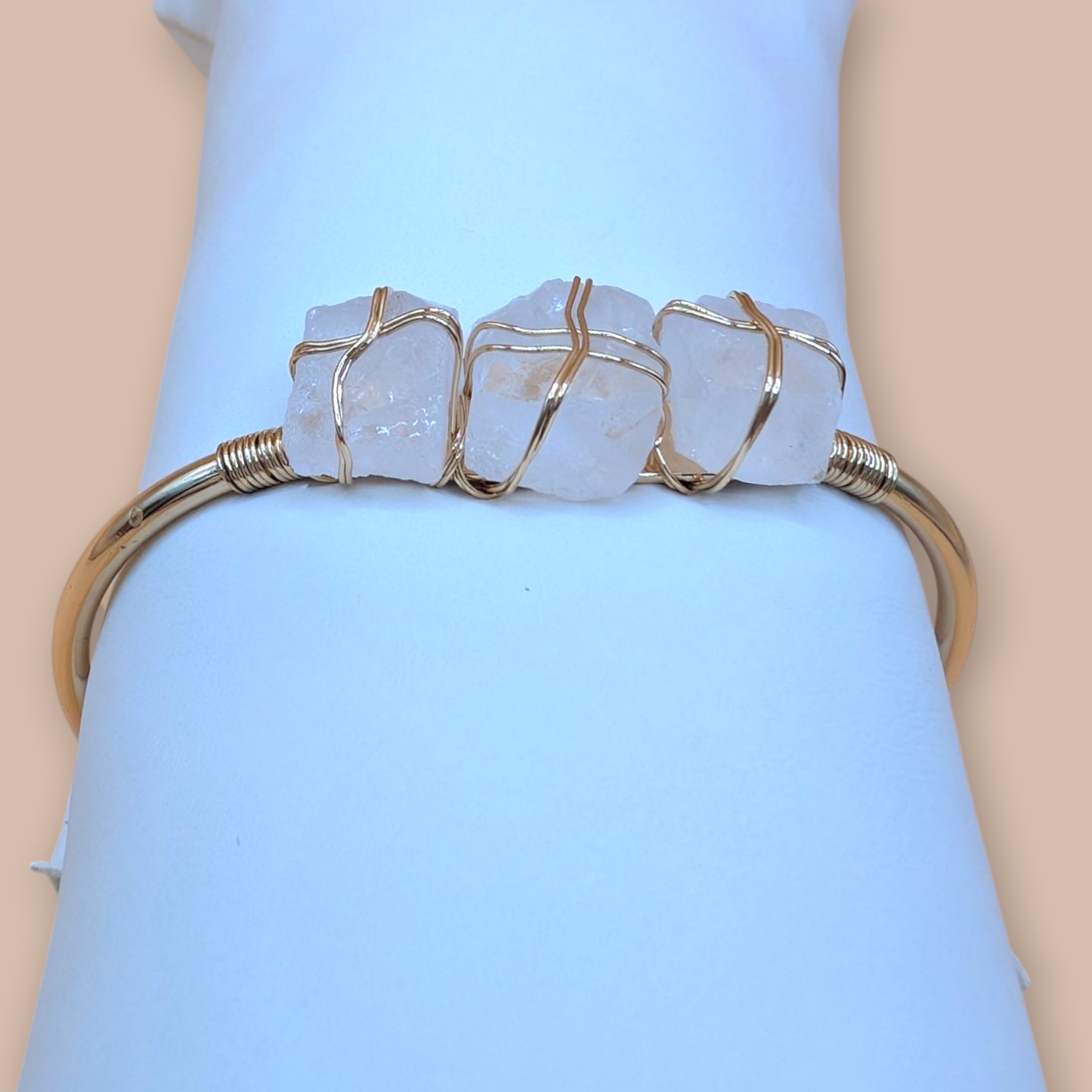 Clear Quartz Triple Balance Cuff