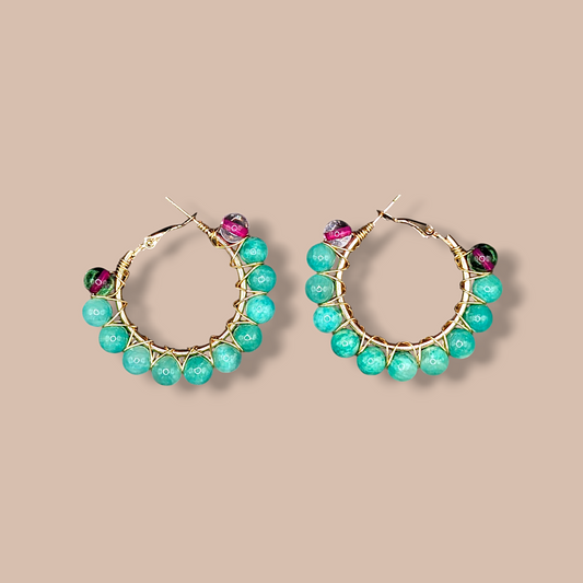 Color Pop Hoops – Dyed Quartz Earrings