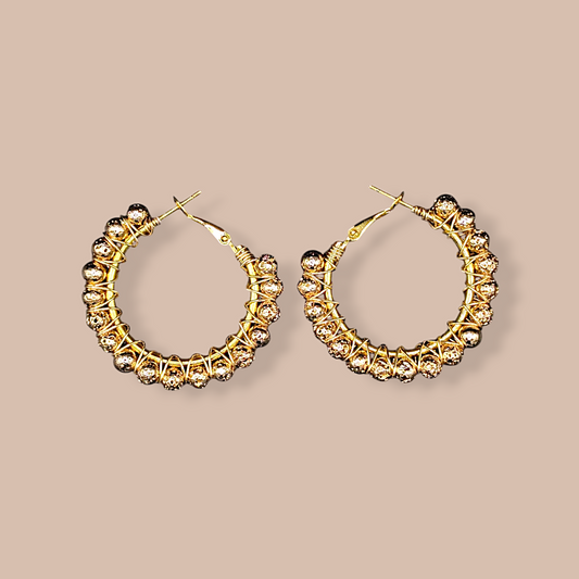 Golden Glow Hoops – Lava Stone Edition