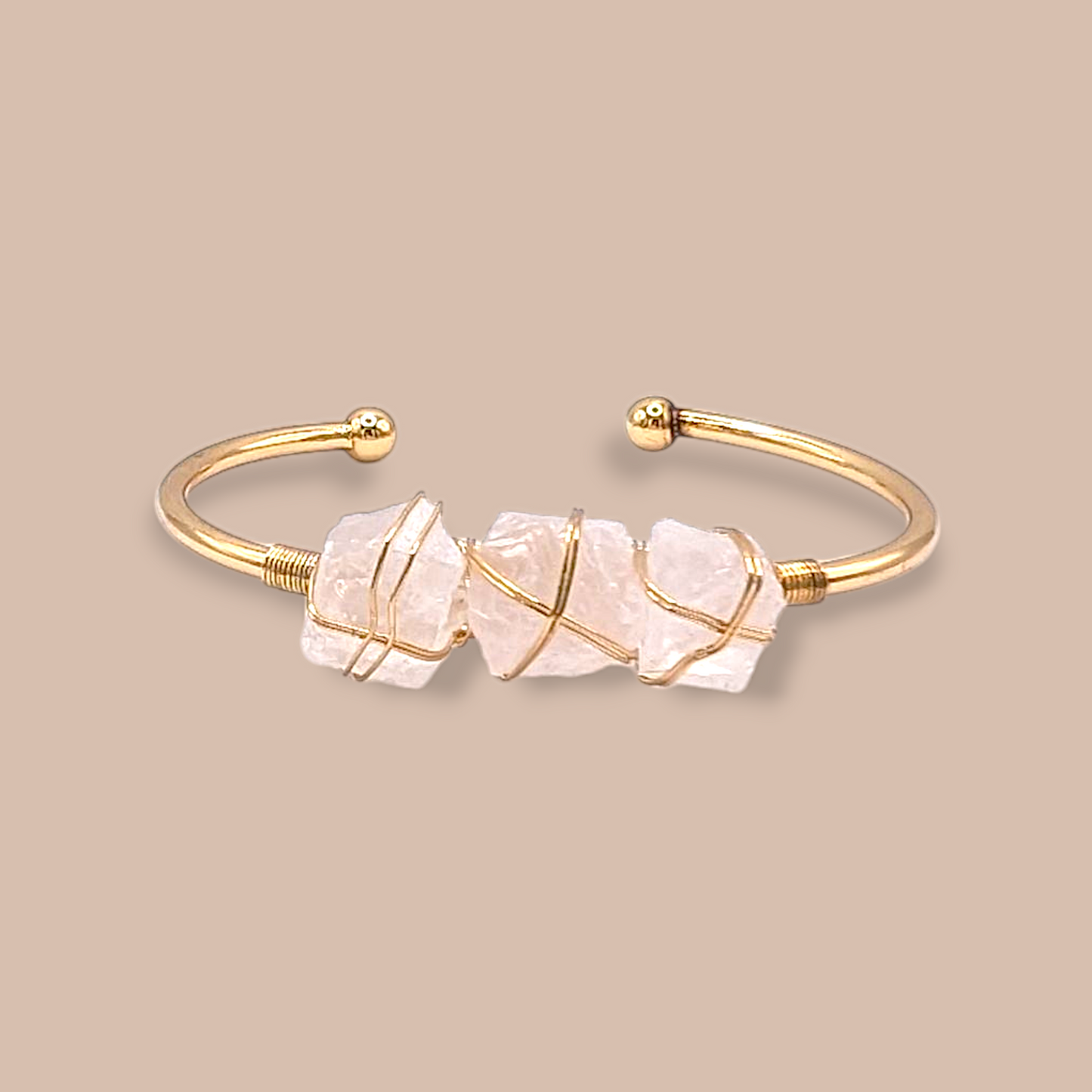 Clear Quartz Triple Balance Cuff