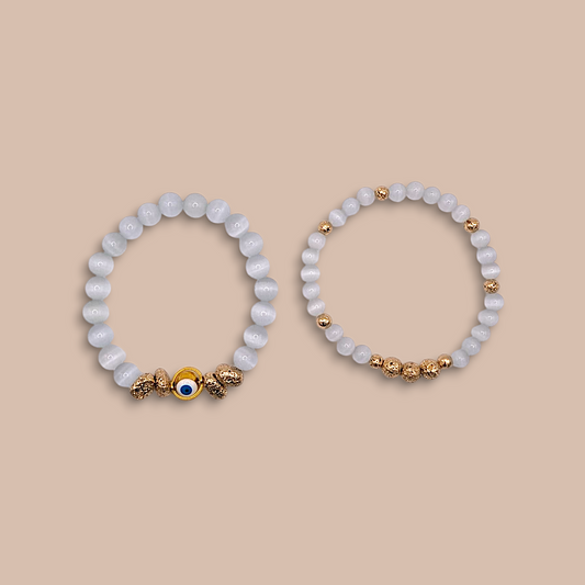 Divine Shield Selenite Bracelet Set