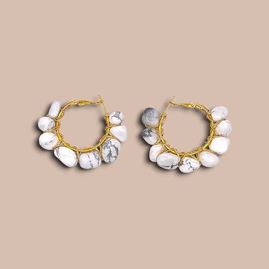 Boho Glow Howlite Hoops