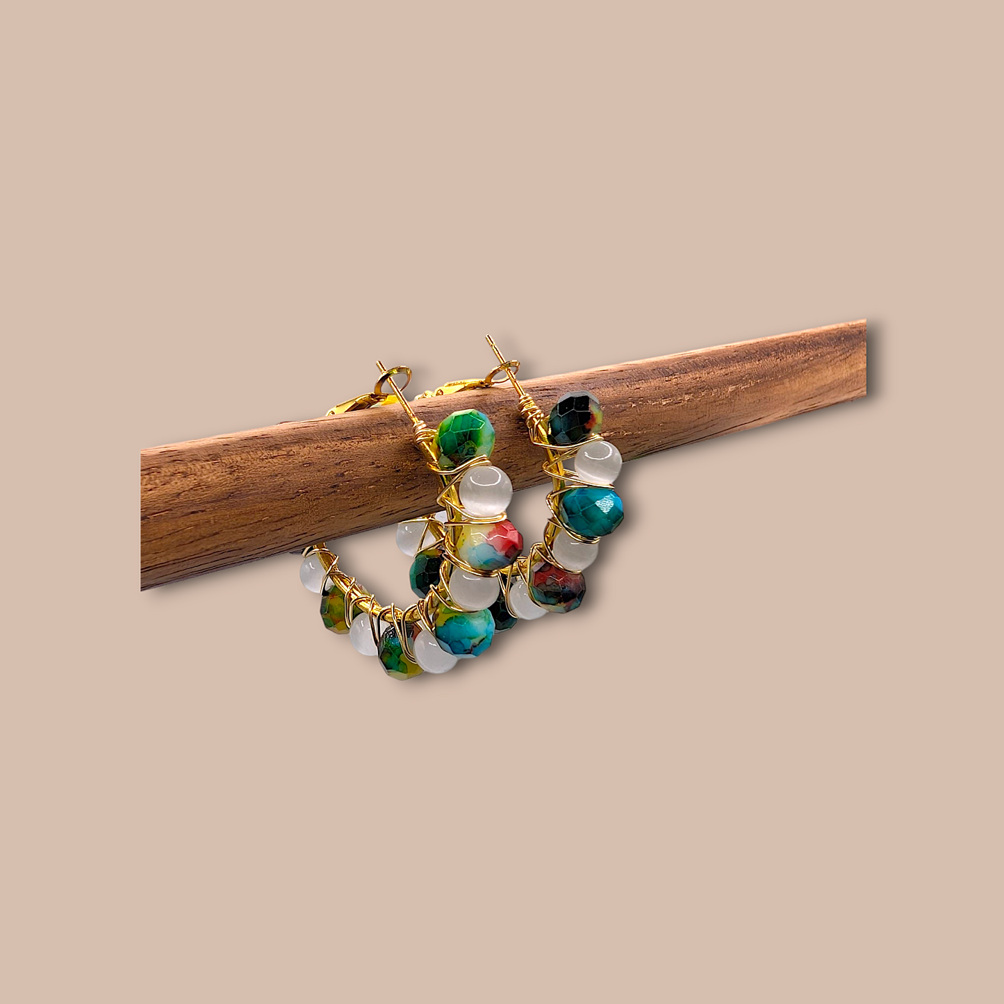 Hues & Selenite Hoops