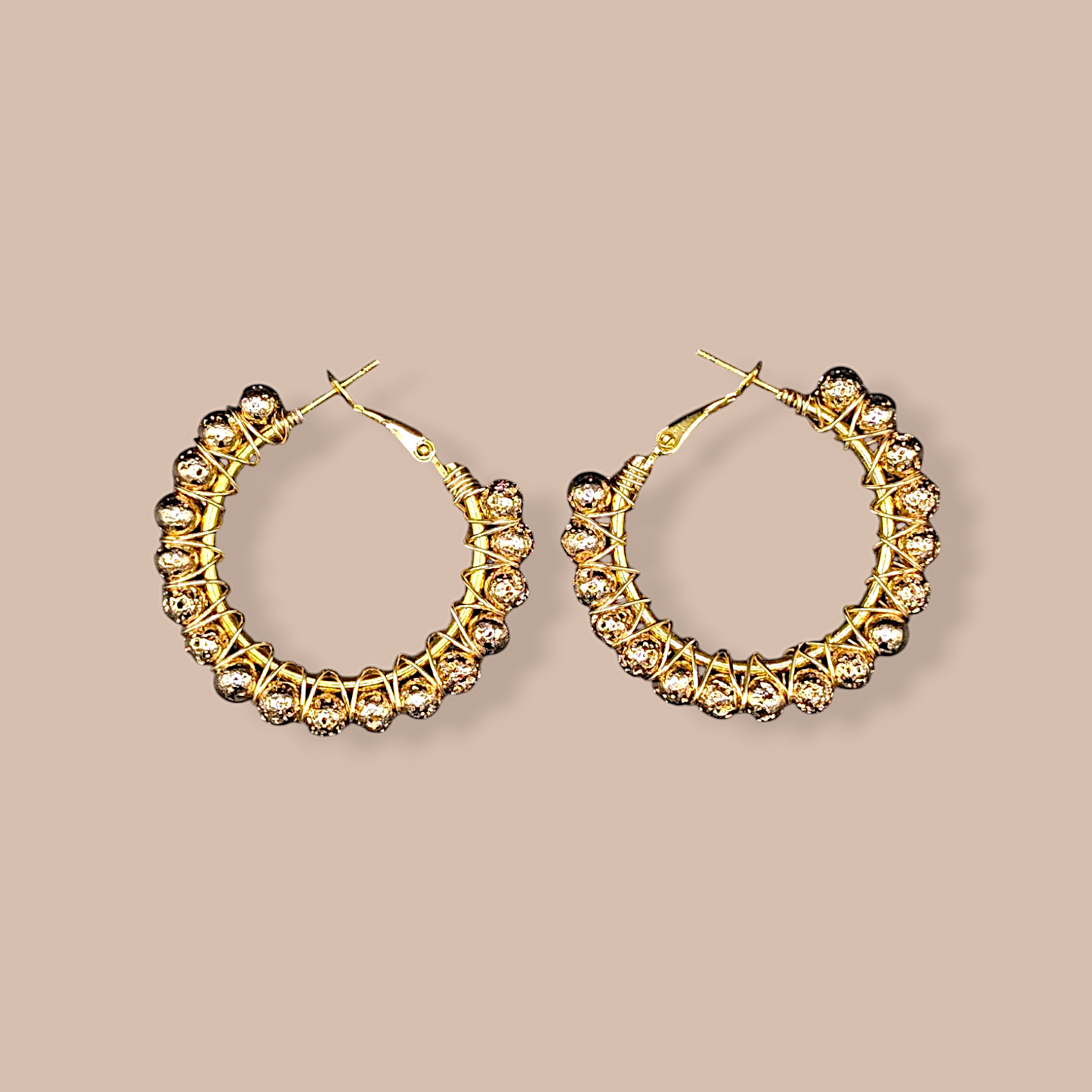 Golden Glow Hoops – Lava Stone Edition