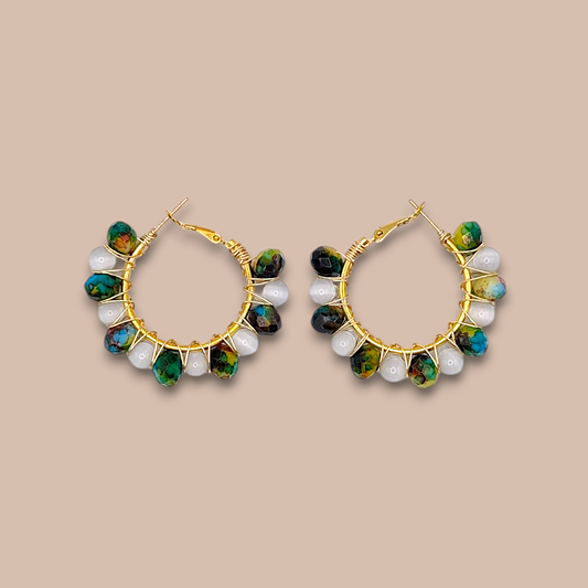 Hues & Selenite Hoops